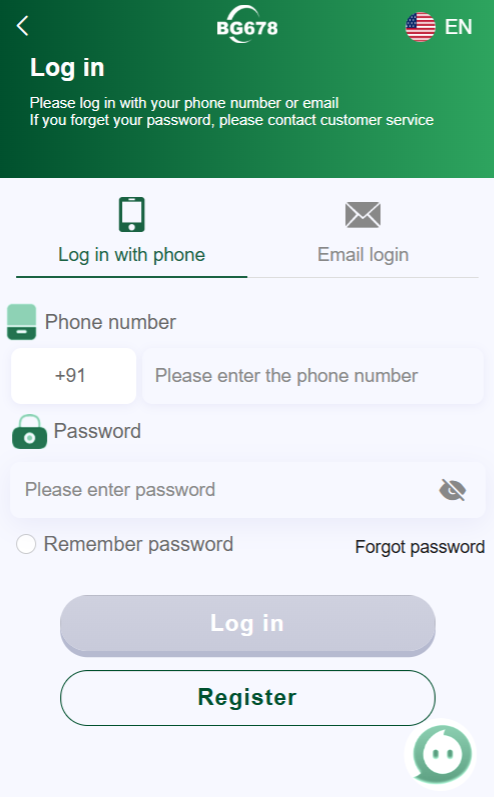 BG678 Login